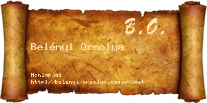 Belényi Orsolya névjegykártya
